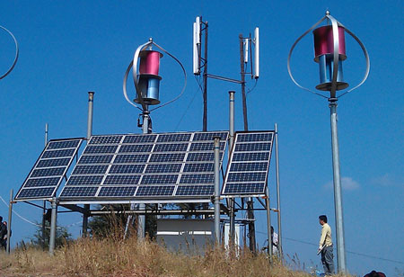 Maglev Vawt Wind Solar Hybrid Power System For Remote Area Telecom Station